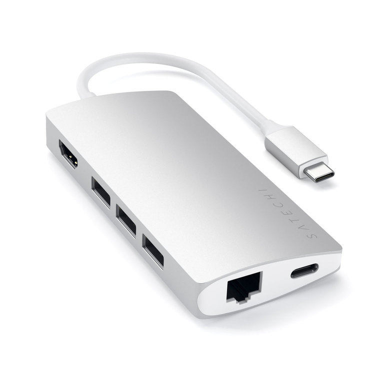 Satechi USB-C Multiport Adapter 4K with Ethernet V2 - Silver