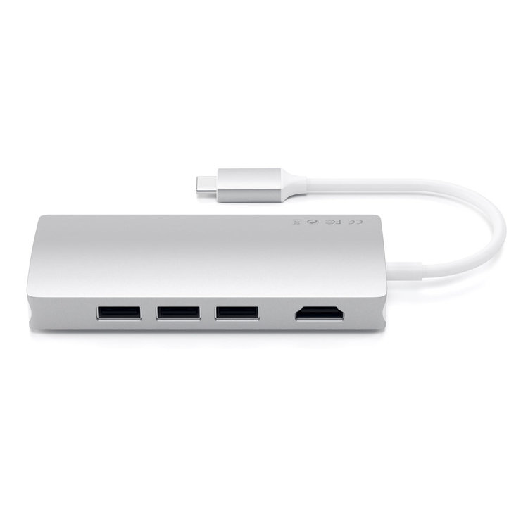 Satechi USB-C Multiport Adapter 4K with Ethernet V2 - Silver