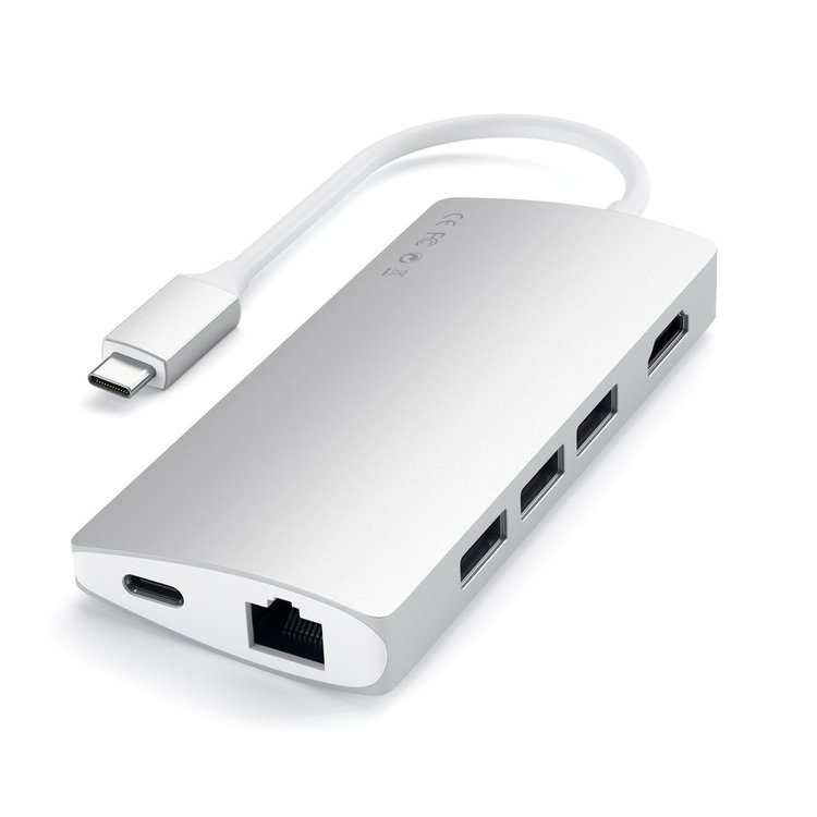 Satechi USB-C Multiport Adapter 4K with Ethernet V2 - Silver