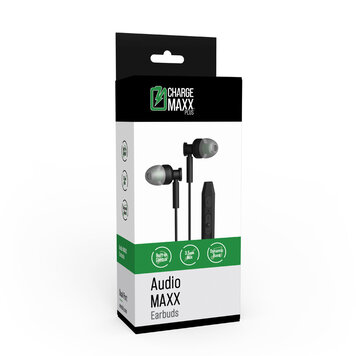 Charge MAXX Audio MAXX Earbuds with Mic - Black or White