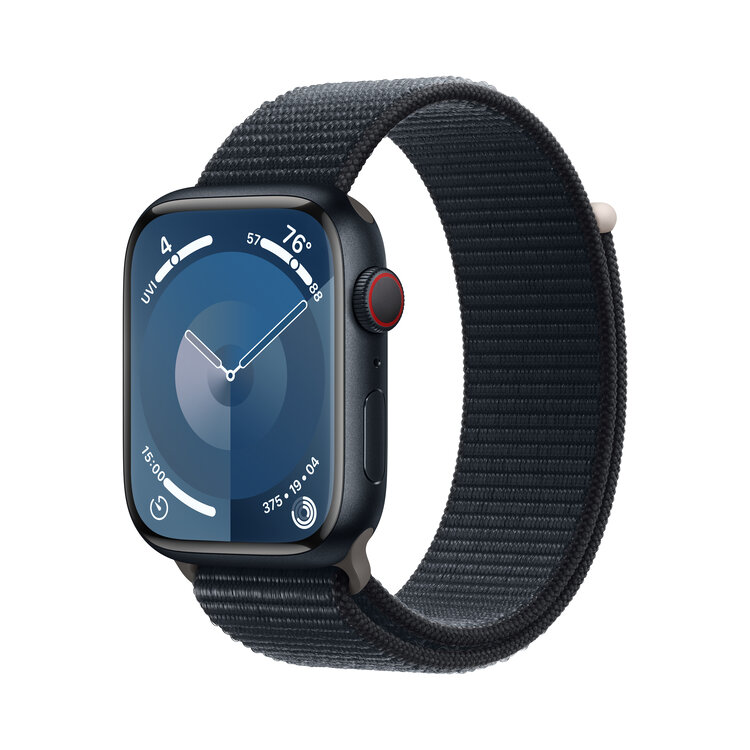 Apple Watch Series 9 GPS and Cellular 45mm Aluminum Case with Sport Loop