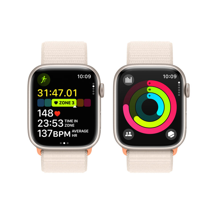 Apple Watch Series 9 GPS and Cellular 45mm Aluminum Case with Sport Loop