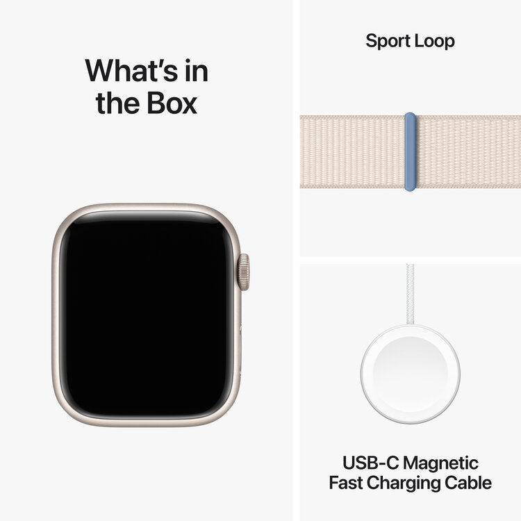 Apple Watch Series 9 GPS and Cellular 45mm Aluminum Case with Sport Loop