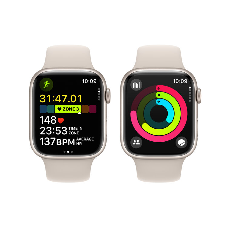 Apple Watch Series 9 GPS and Cellular 45mm Aluminum Case with Sport Band M/L