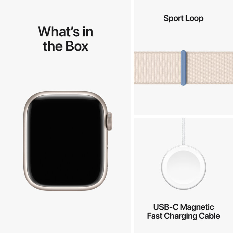 Apple Watch Series 9 GPS and Cellular 41mm Aluminum Case with Sport Loop
