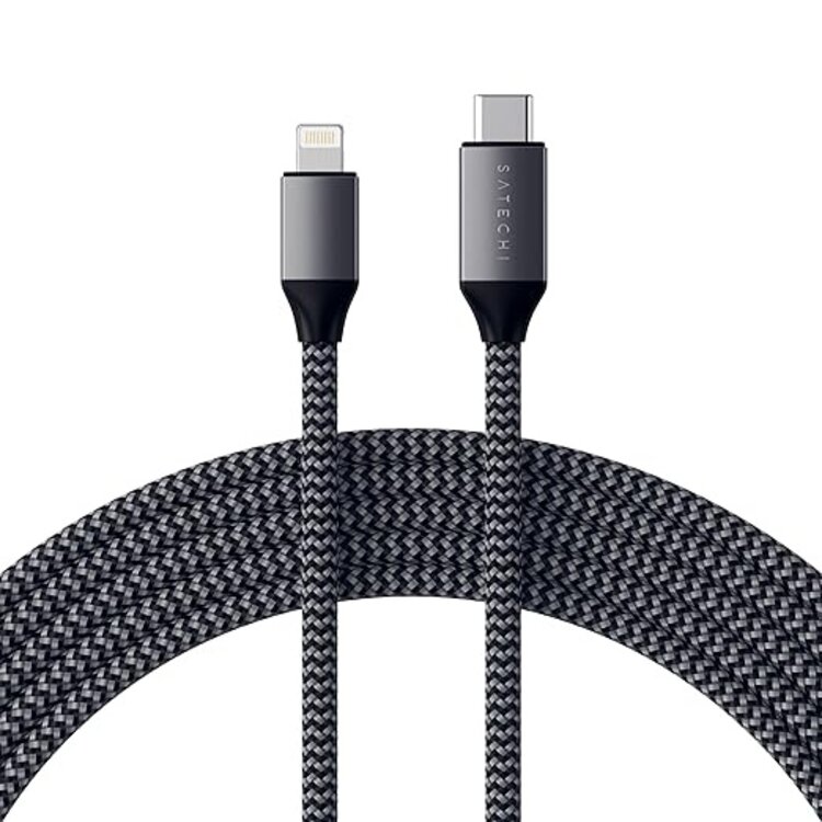 Satechi Charging Cable - Space Gray 6ft USB-C to Lightning (MFi certified)