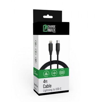 Charge MAXX USB-C to Lightning (non-MFI) Charge Cable 4ft - Black or White