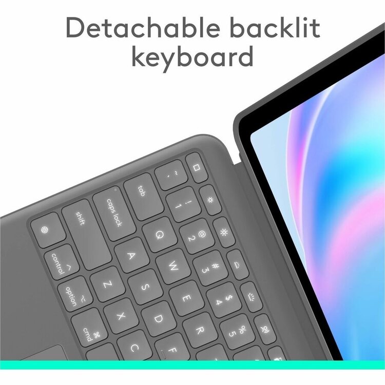 Logitech Combo Touch for iPad Air Apple iPad Air (5th Generation), iPad Air 11 (2024), iPad Air 11 (2025), iPad Air 11 (2026) - Oxford Grey