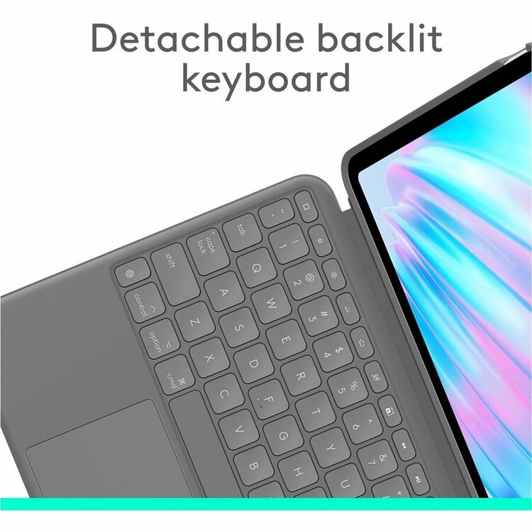 Logitech Combo Touch for iPad Air Apple iPad Air (5th Generation), iPad Air 11 (2024), iPad Air 11 (2025), iPad Air 11 (2026) - Oxford Grey