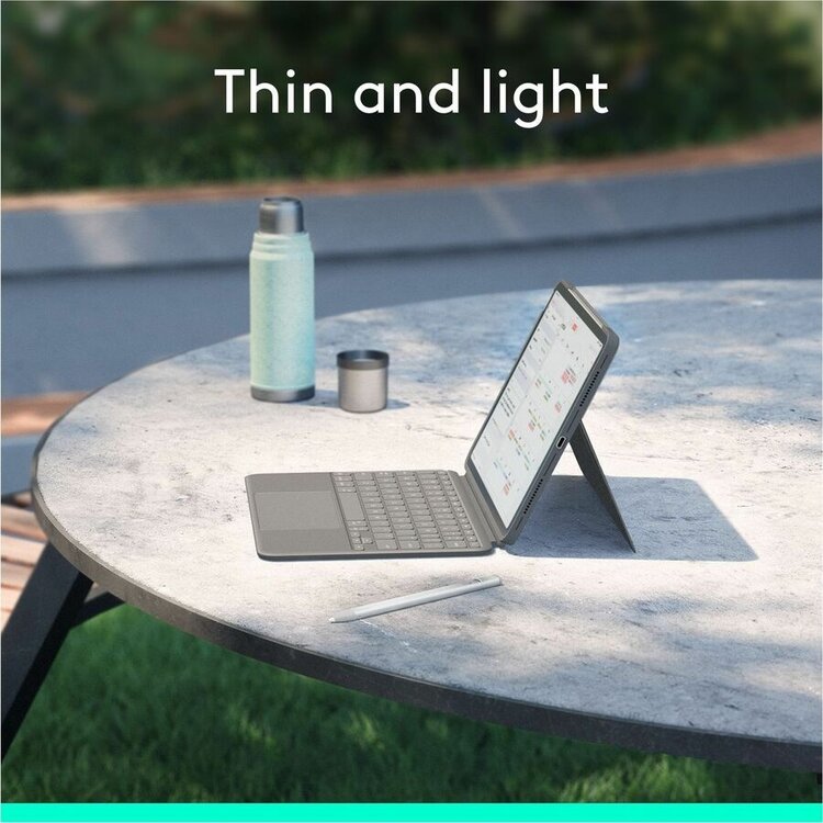 Logitech Combo Touch for iPad Air Apple iPad Air (5th Generation), iPad Air 11 (2024), iPad Air 11 (2025), iPad Air 11 (2026) - Oxford Grey
