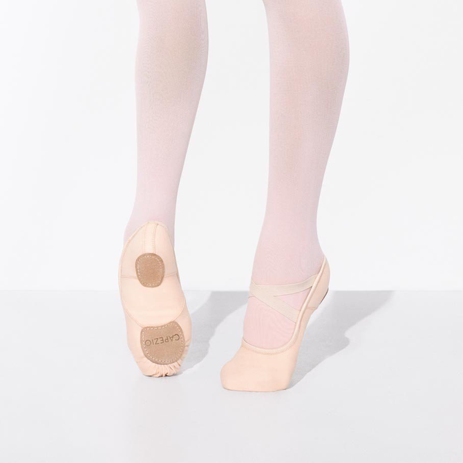 tan canvas ballet shoes