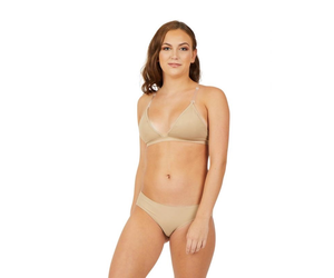 GENNISSY Professional Dance Bra with Clear Strap and Back Nude