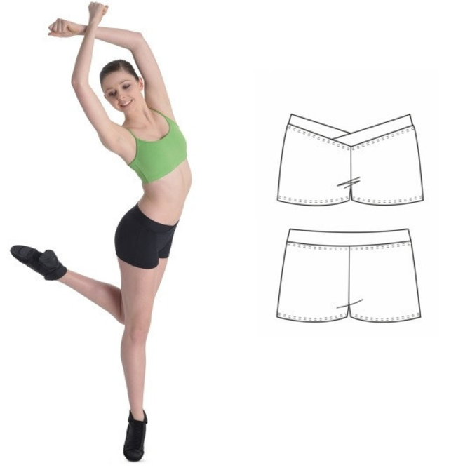 BLOCH ADULTS V-FRONT SHORT