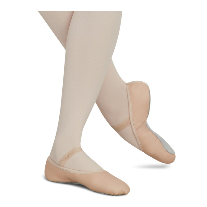 CAPEZIO Leather Ballet Shoes for Girl Full Sole Pink Leather
