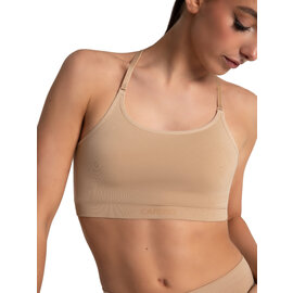 Seamless Low back Longline Bra Nude