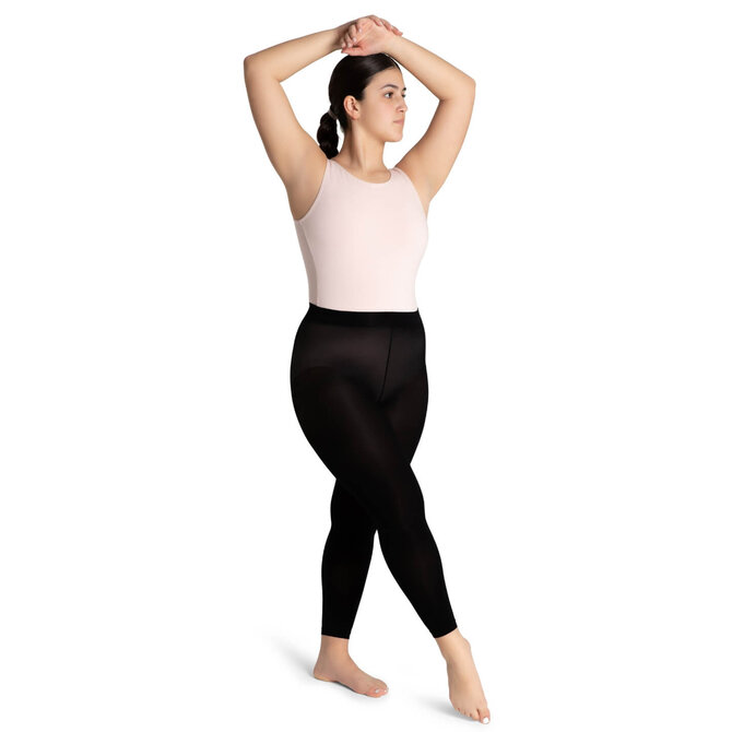 capezio 1917 footless tight with self knit waist band –  dancefashionssuperstore