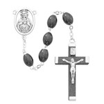 Black Wood Rosary Sacred Heart 151R