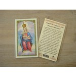 Prayer Card Our Lady of la Leche (Prayer for Motherhood)