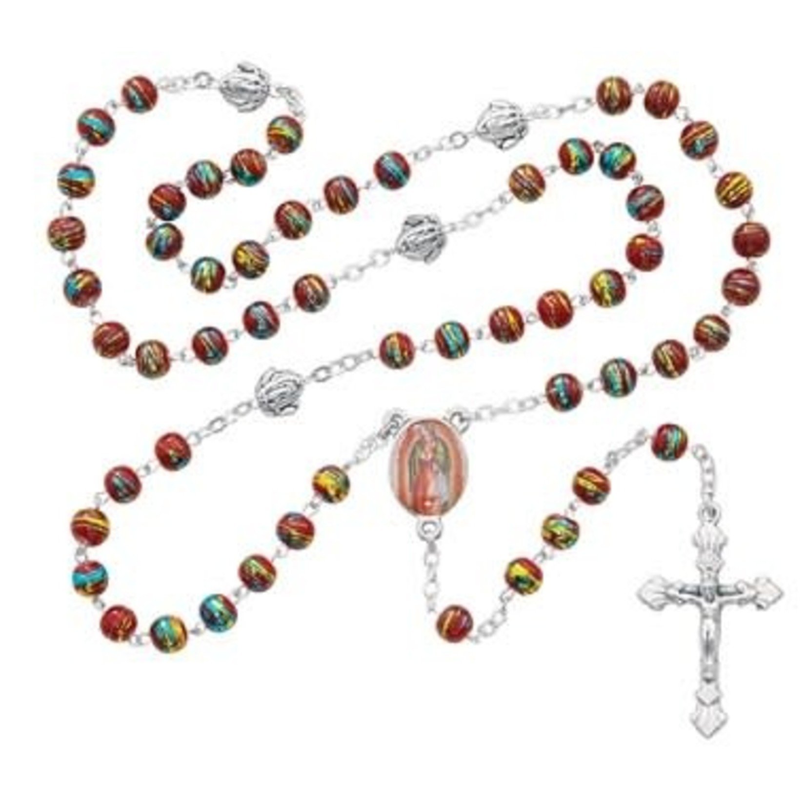 Our Lady of Guadalupe Venetian Glass Bead Rosary