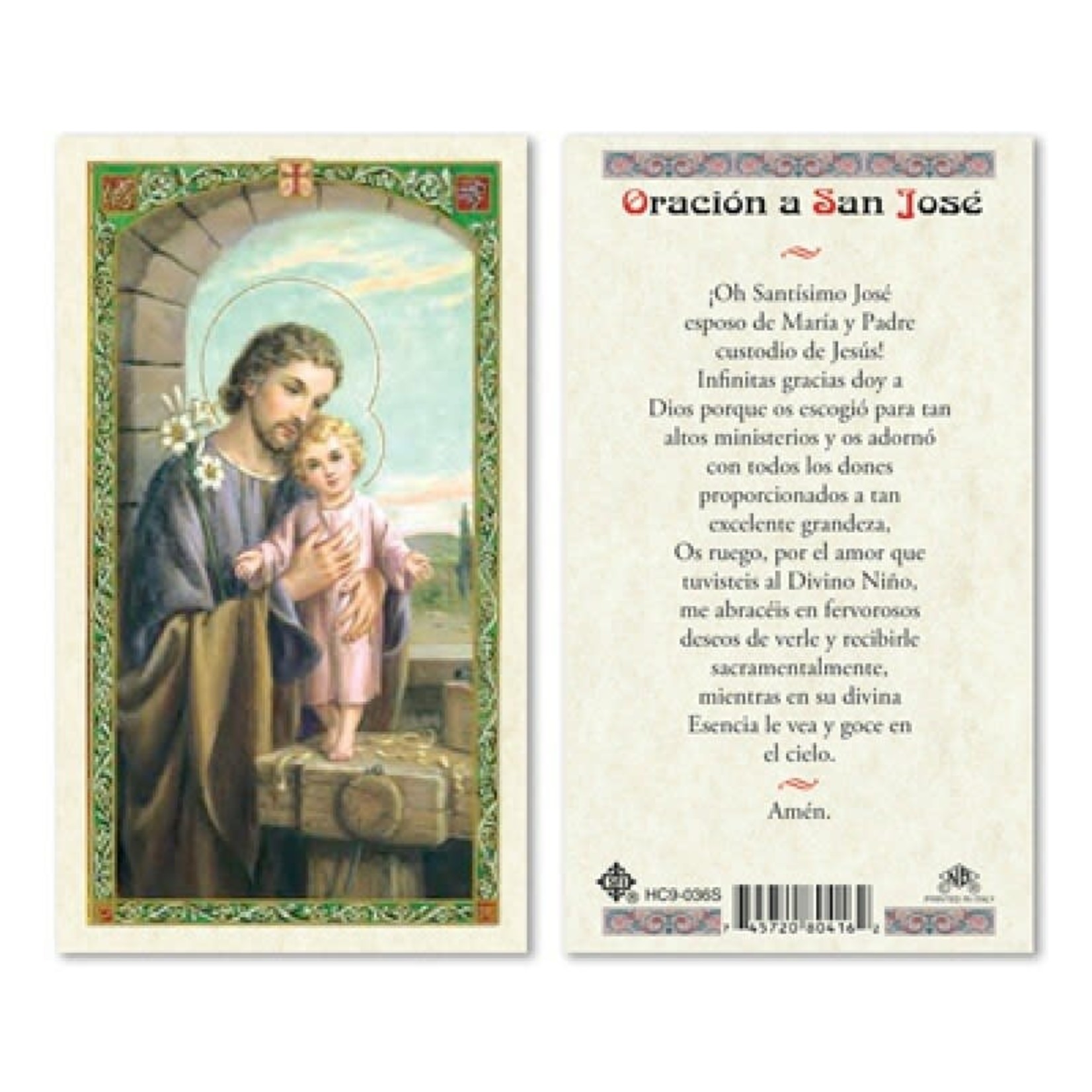 San Jose Prayer Card (Spanish)