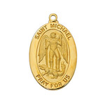 Saint Michael Medal Oval Gold over Sterling J461MK