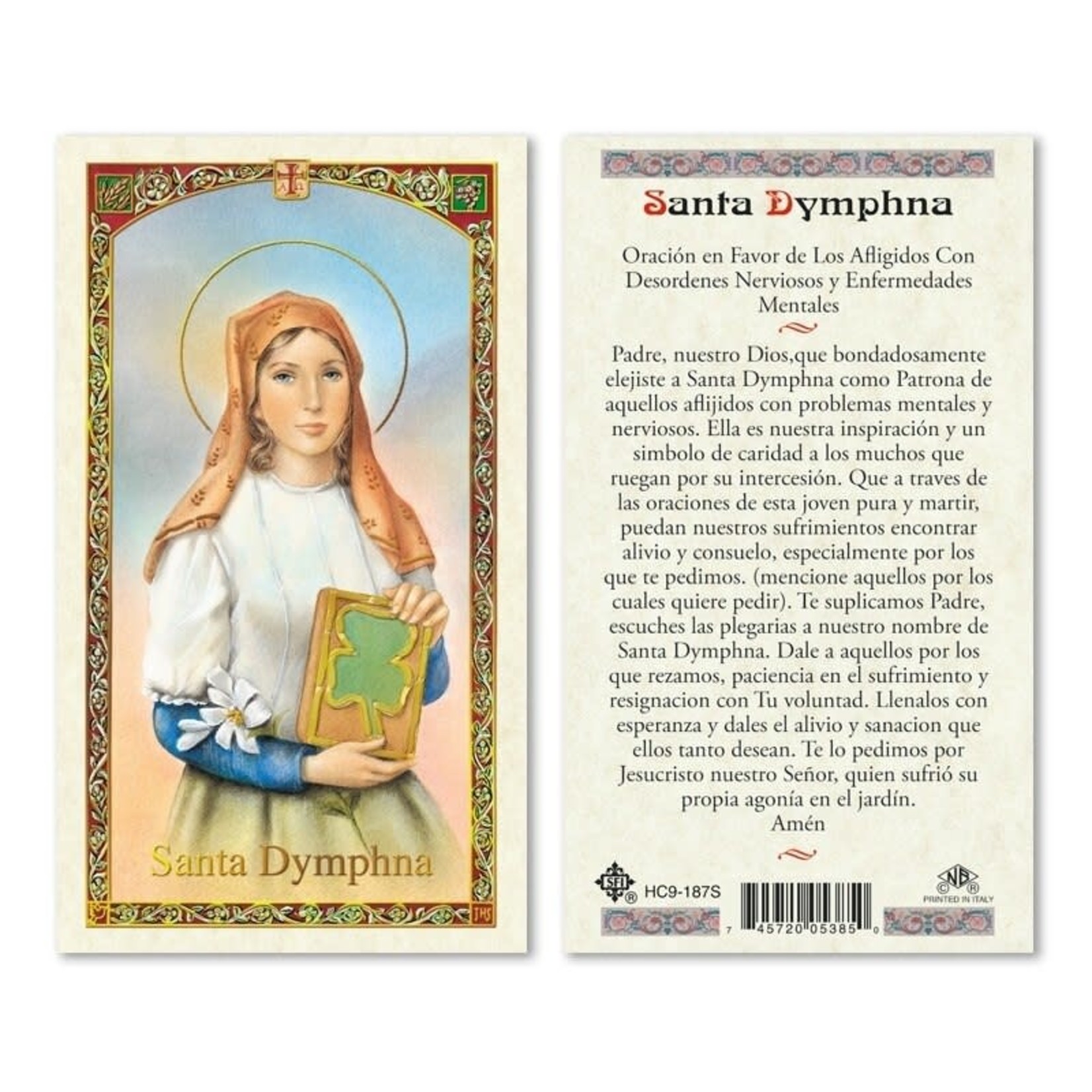 Santa Dymphna Prayer Card (Spanish)