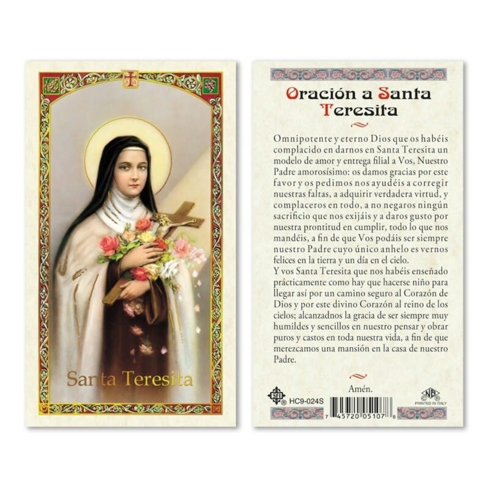 Santa Teresita Prayer Card (Spanish)