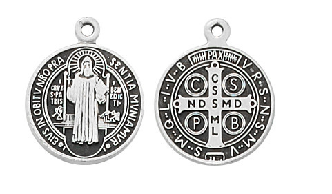 Tiny Saint Benedict Medal Earrings, Benedictine Devotional Gift, Sterling  Silver Fishhook Ear Wire, Confirmation Gift