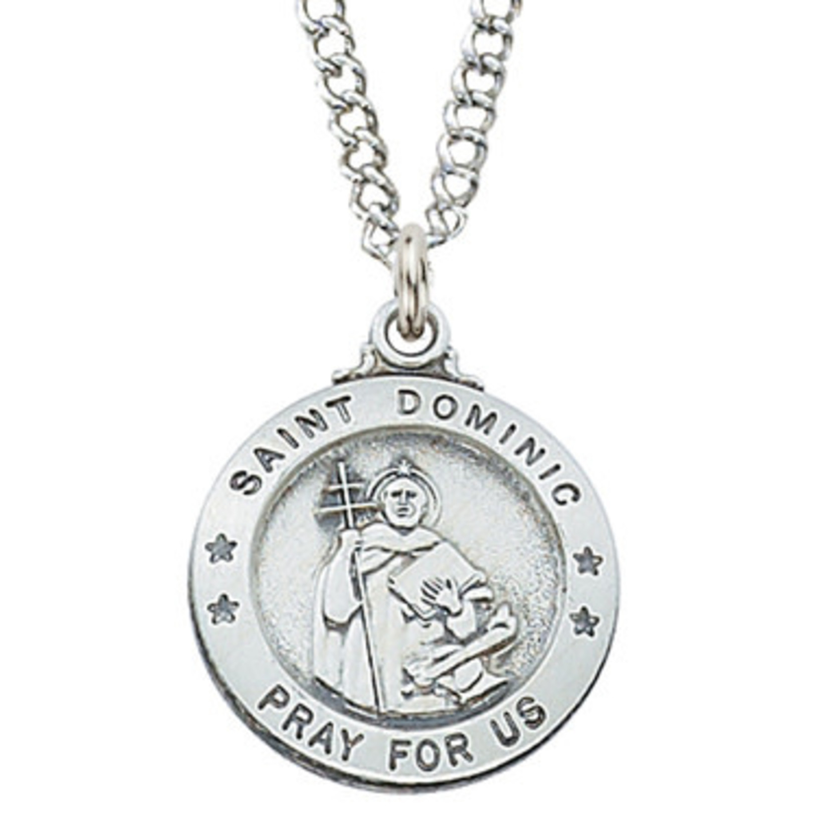 Sterling Silver St Dominic Round Medal L600DMN