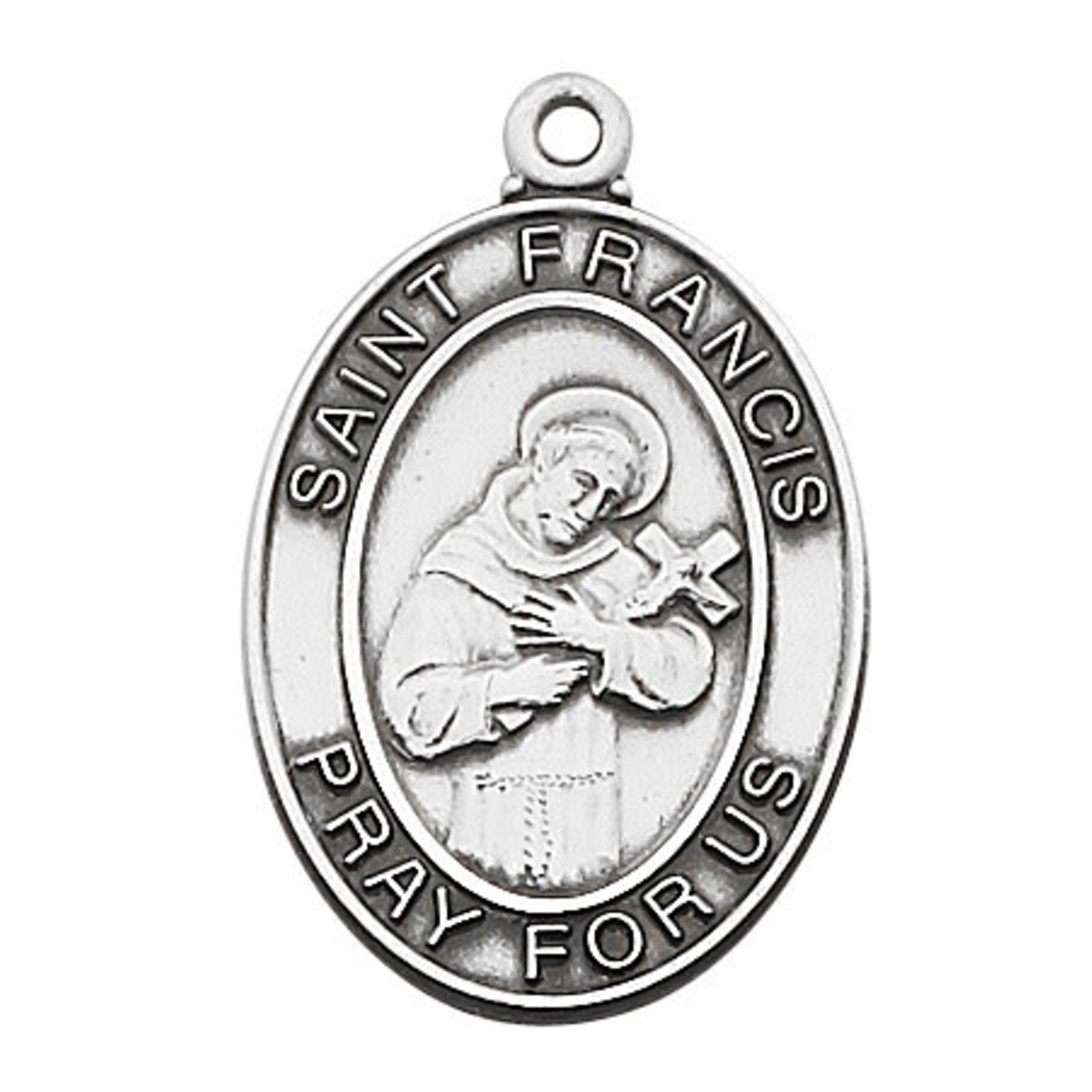 Sterling Silver St Francis Oval Medal L684FR