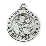St Joseph Round Sterling W/20” Chain