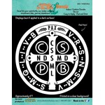 Decal St Benedict Medal White