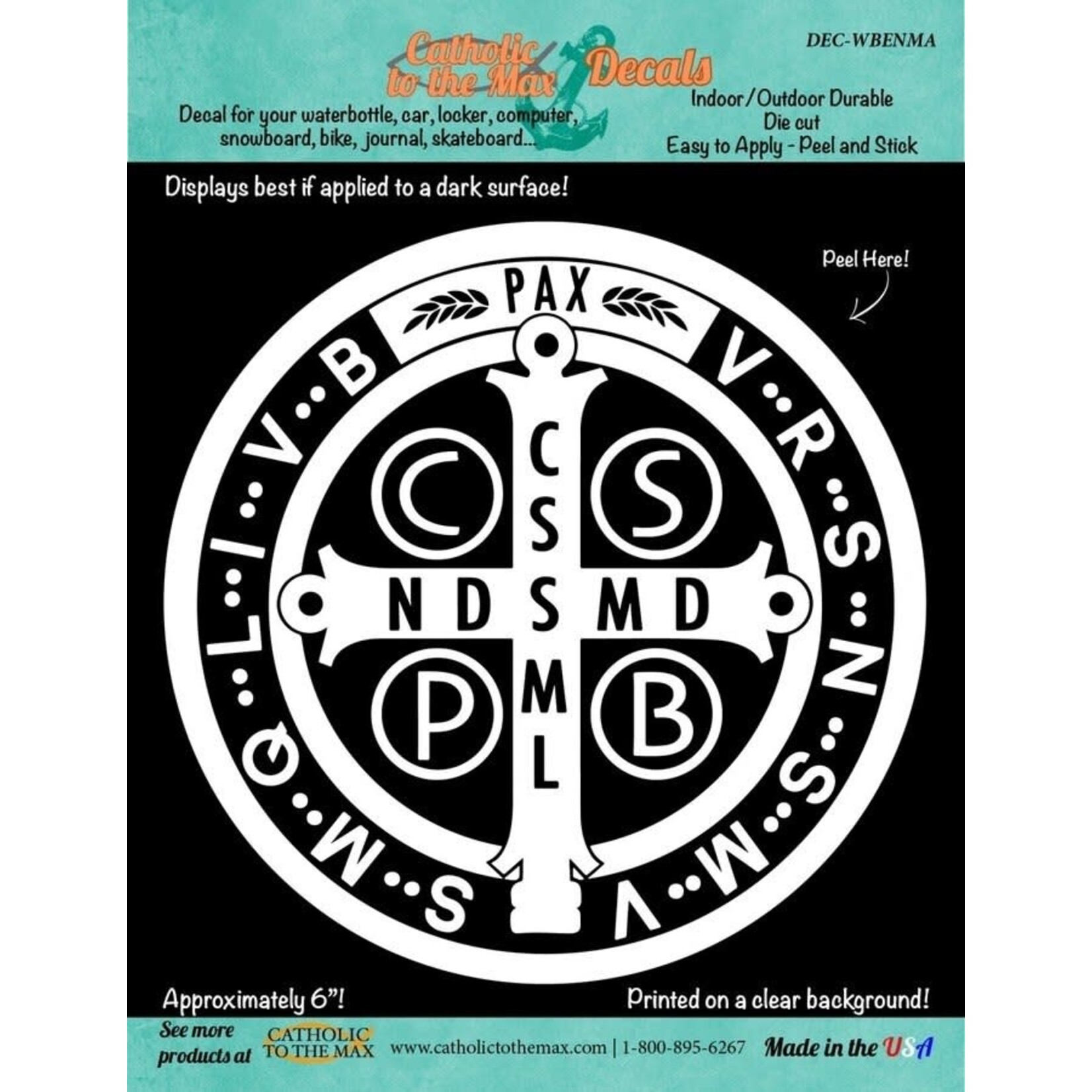 Decal St Benedict Medal 6"