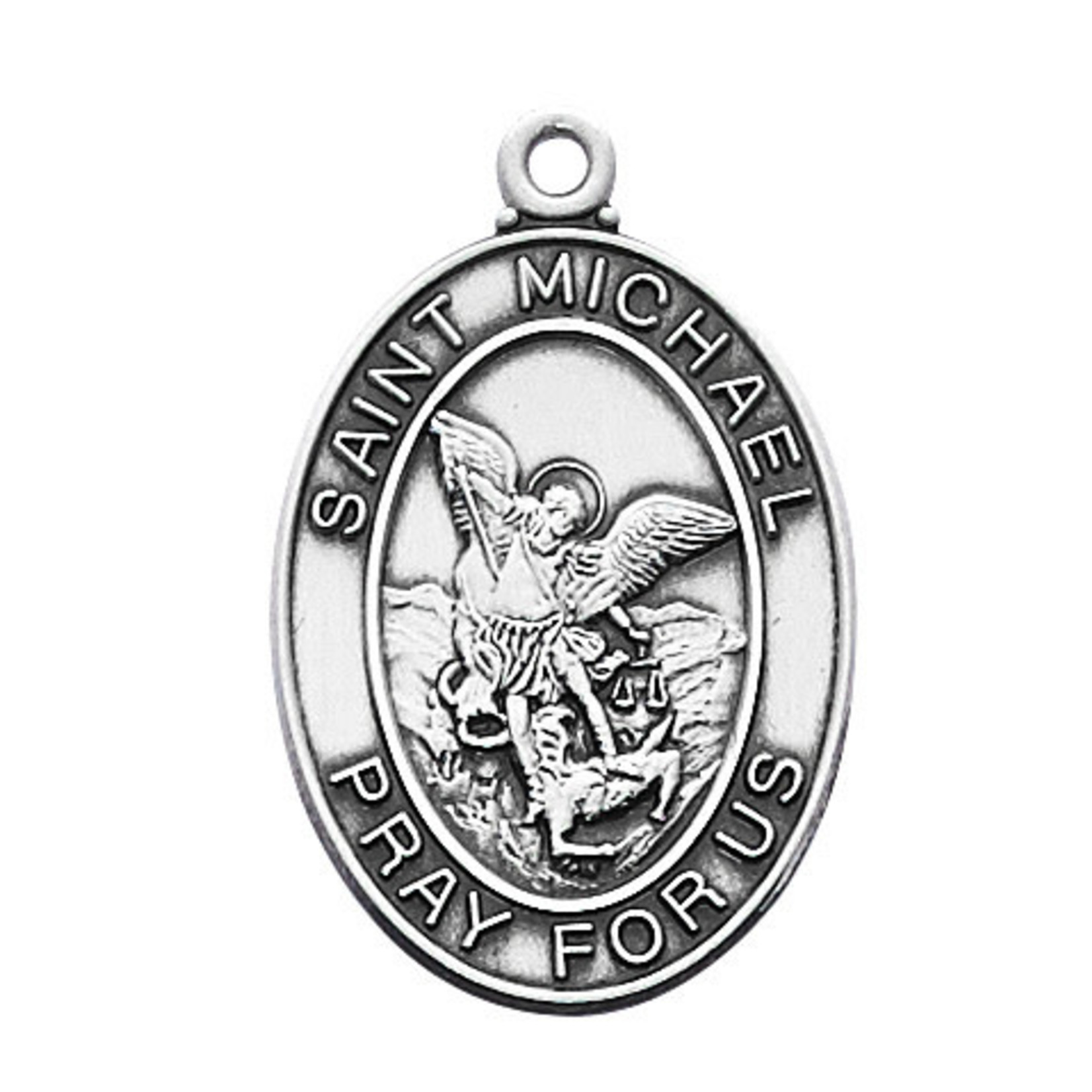 Large Saint Michael Medal Sterling Silver L684MK