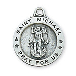 Small Saint Michael Medal Round Sterling L700MK
