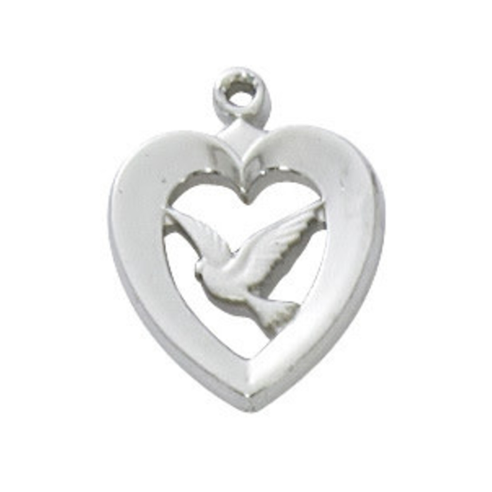 Heart w/Dove Sterling Pendant L638