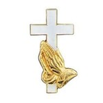 Praying Hands and Cross Lapel Pin