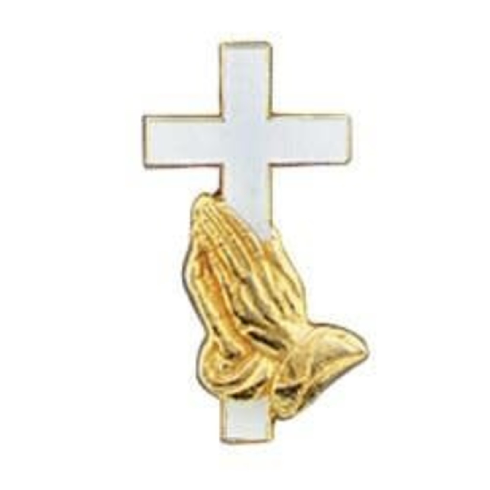 Praying Hands and Cross Lapel Pin