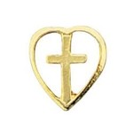 Heart with Cross Lapel Pin