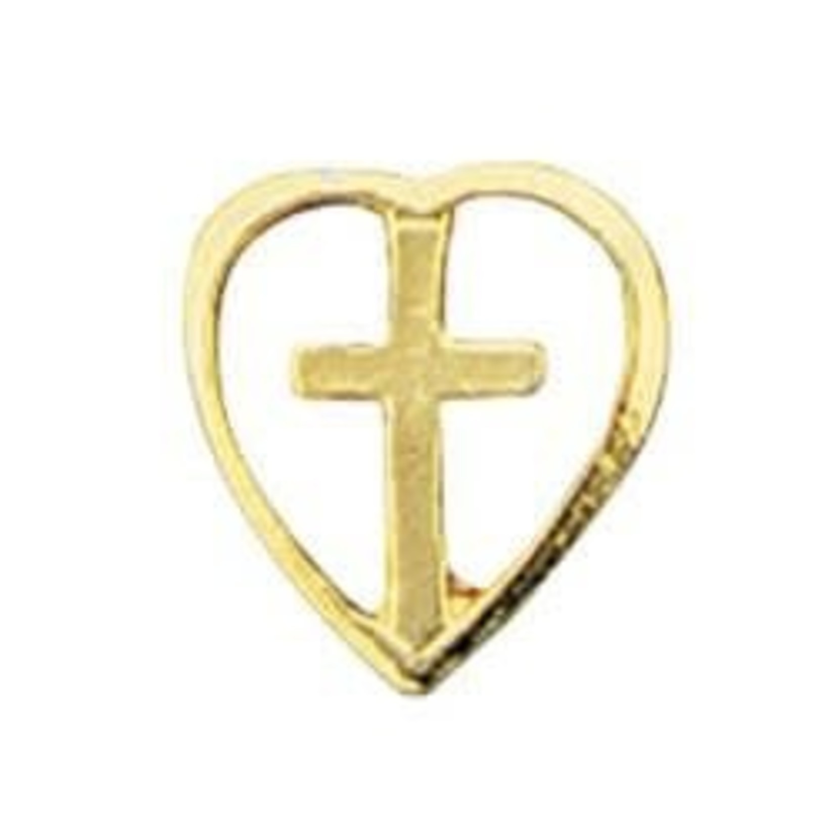 Heart with Cross Lapel Pin