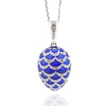 Faberge Blue Enamel Egg Pendant
