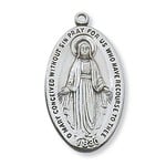 Miraculous Medal XL Sterling W/24” Chain