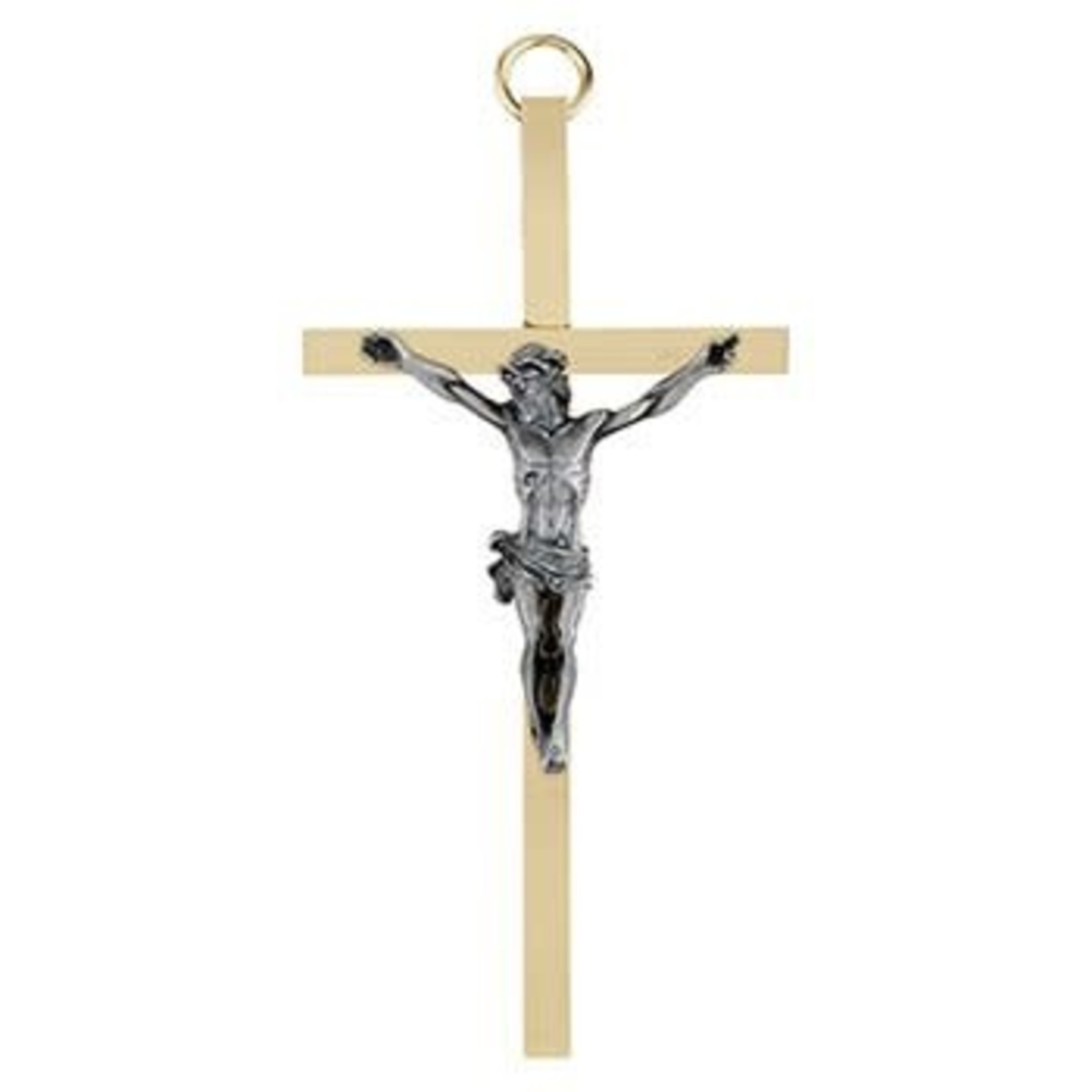 Mini Wall Crucifix Brass