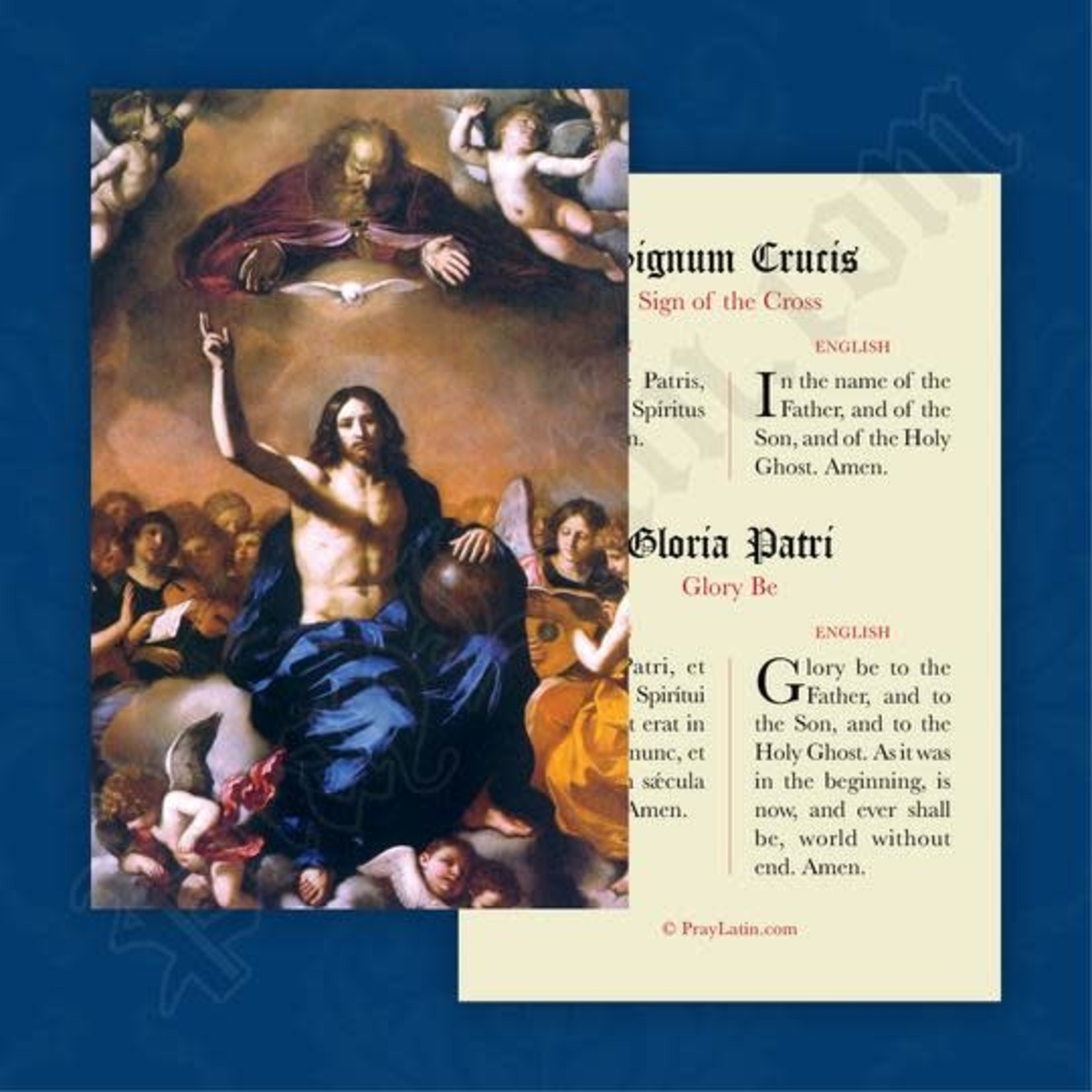 Latin-English Prayer Card Sign of the Cross and Glory Be