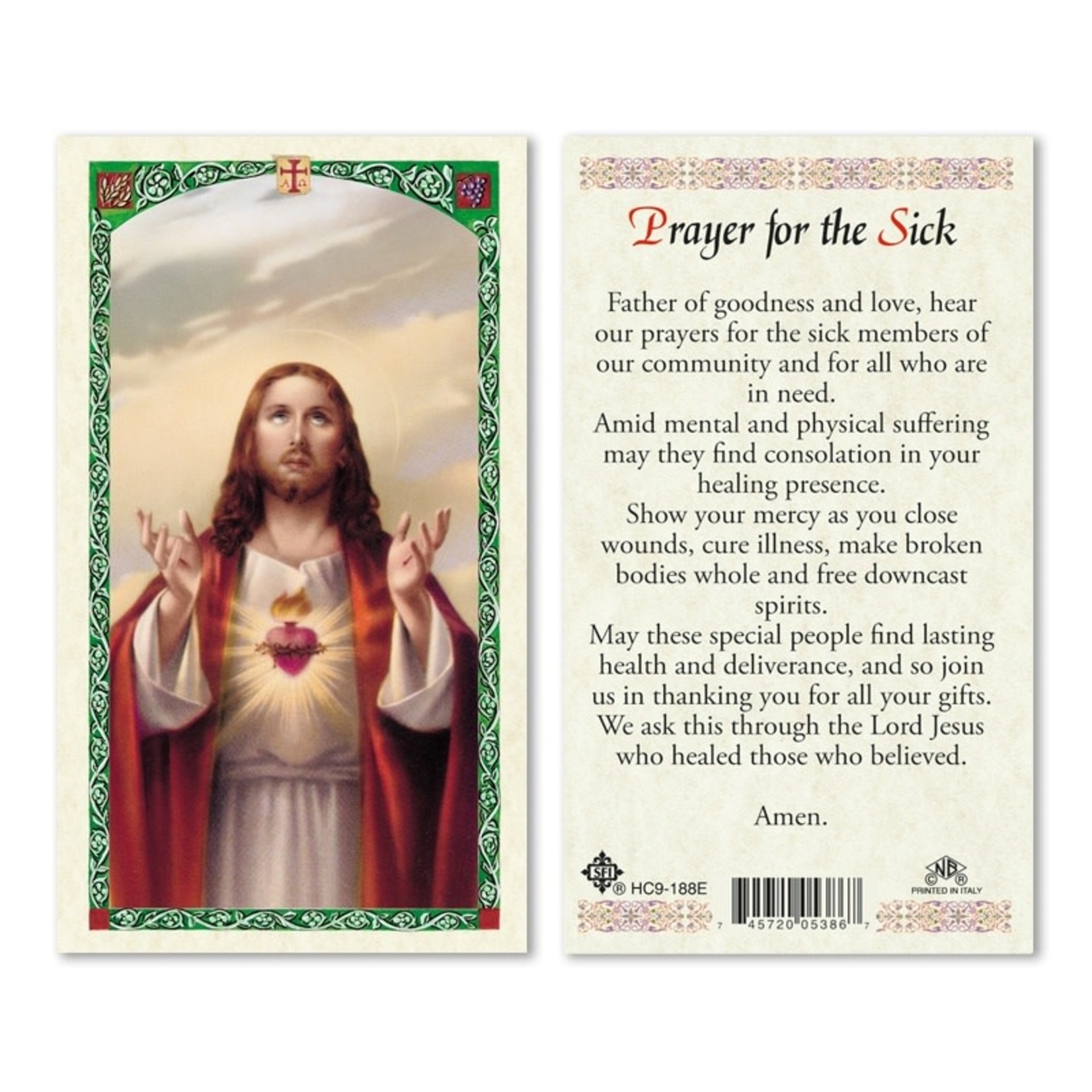 Prayer Card for the Sick (Sacred Heart)