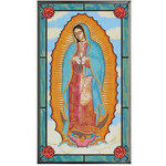 OL of Guadalupe 14”x8.5” Stained Glass Suncatcher