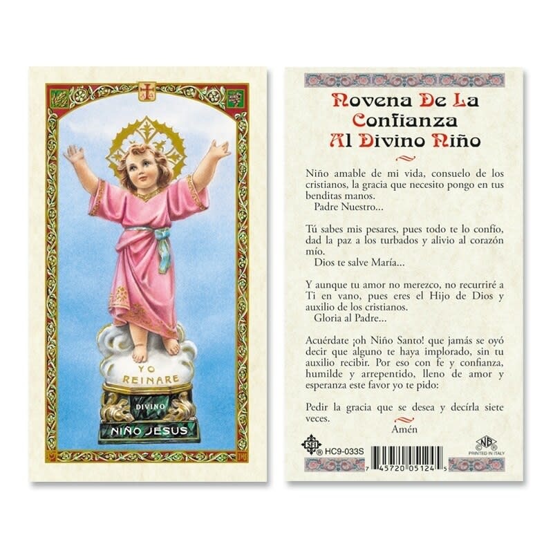 Novena de la Confianza al Divino Nino Prayer Card (Spanish) - St