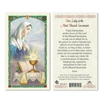 Prayer Card Our Lady of the Most Blessed Sacrament