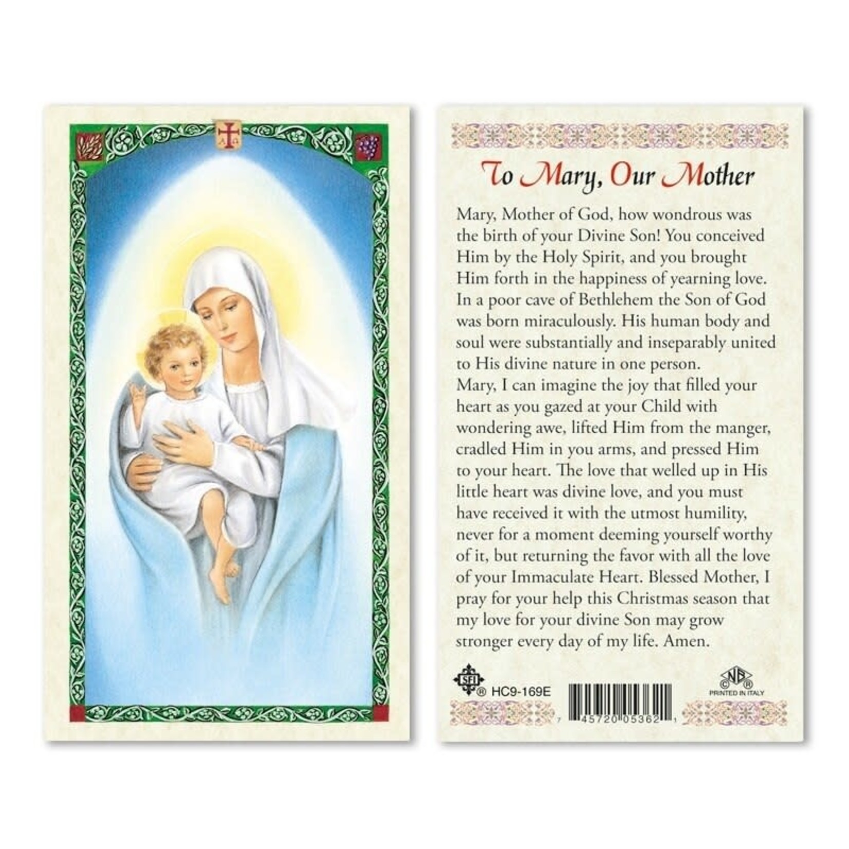 Prayer Card Our Lady of the Snows