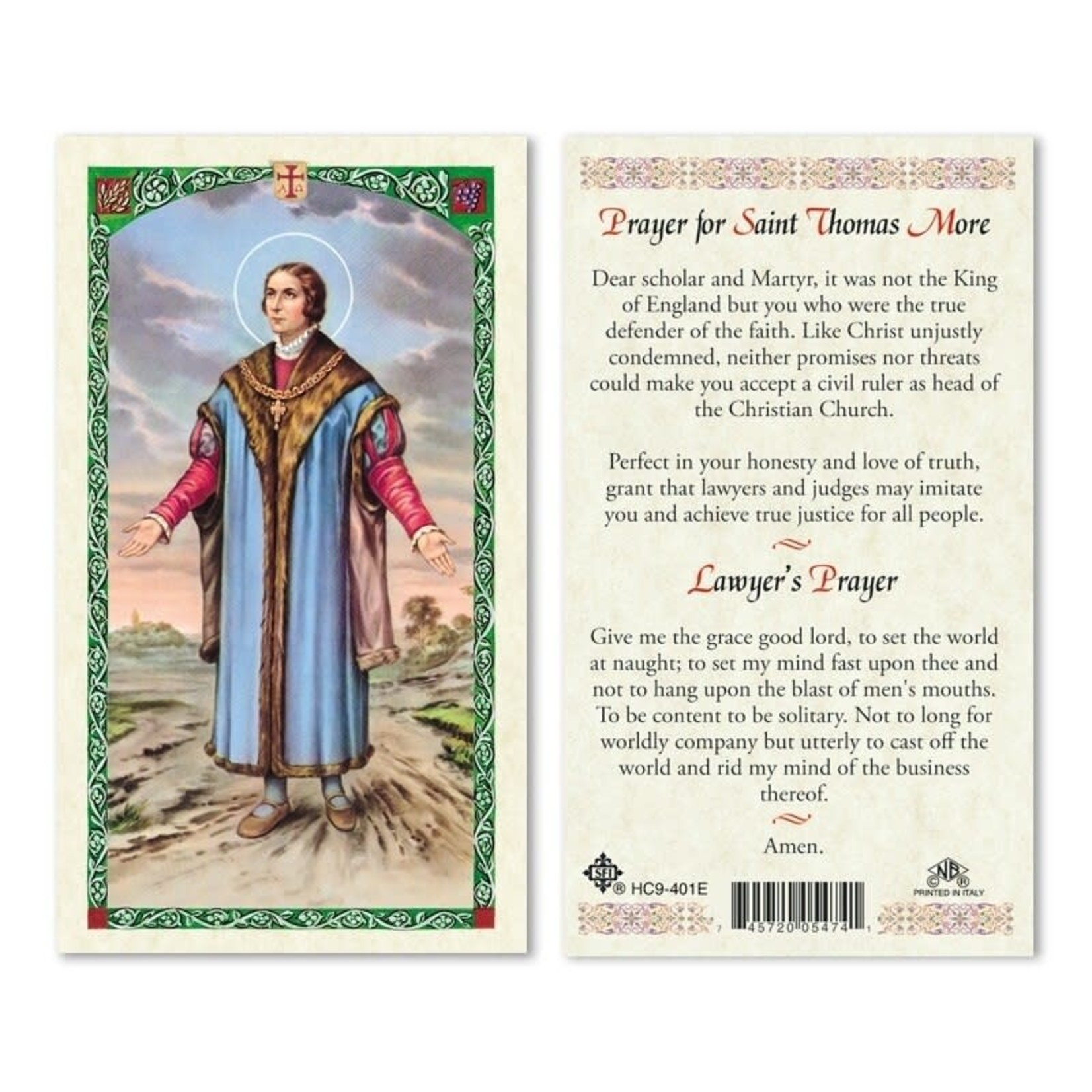 Prayer Card St Thomas More Lawyer's Prayer